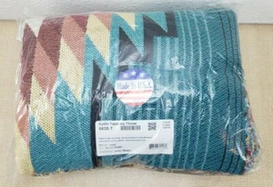 Aydin Tapestry Throw Jacquard Woven Cotton Geometric Green Multicolor 53x70 inch - Picture 1 of 3
