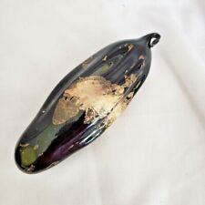 Black and Gold Hand Made and Hand Blown Ornament for Hanging Decor  7" long
