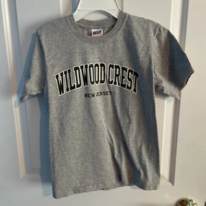 Boys Youth Gray Wildwood Crest New Jersey Short Sleeve Top Small Gently Used - Picture 1 of 2
