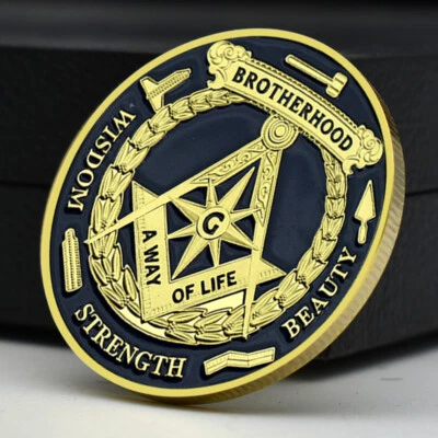 共济会共济会挑战硬币兄弟会力量奖章粉丝收藏品 — 第 1/4 张图片