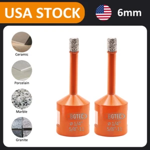 2pcs 58 6mm Diamond Drilling Bits Tile Ceramic Granite Stone Drill Angle Grinder - Imagen 1 de 10
