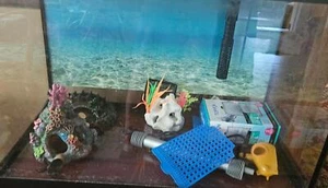 20 Gallon Aquatic Tank w/Top Fin Filter System U/V Light Lid Tank Decor Unused - Picture 1 of 8