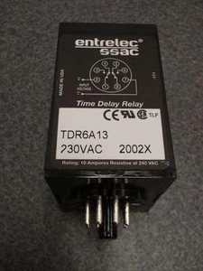 RELÉ DE RETARDO DE TIEMPO ENTRELEC SSAC TDR6A13 230VAC - Imagen 1 de 1