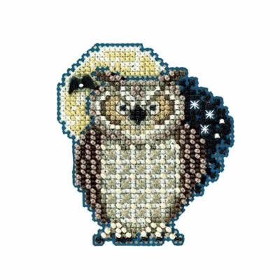 Hooty Owl 2012 Beaded Cross Stitch Kit Mill Hill 2012 Autumn Harvest
