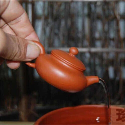 Mini tetera yixing zisha arcilla púrpura té mascota decoración del hogar en bandeja de té olla Foto 1 de 4