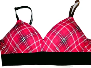 Sujetador VICTORIA SECRET ROSA 32A Wear Everywhere Inalámbrico Push-Up Rojo A Cuadros Nuevo con Etiquetas - Imagen 1 de 4