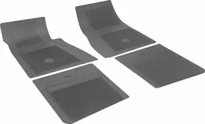 OER 4 Piece Black Floor Mat Set With Bow Tie 1958-1981 Chevrolet Models - Picture 1 of 3