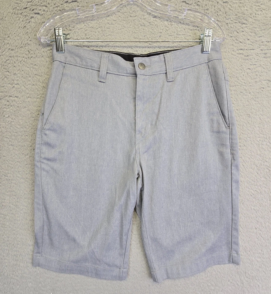 Volcom Shorts Men 29 Gray Vmonty Stretch Chino Flat Front Modern Fit 2 - Image 1 of 4