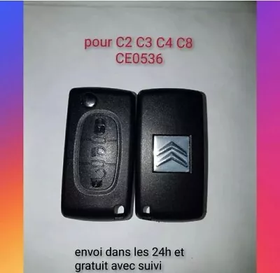 Coque clé plip 3 boutons (phare) pour Citroën C4-C5-C6-C4 picasso REF:CE0536