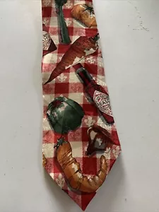 Vintage Tabasco Krawatte Neuheit 100 % Seide 4" breit helle Farben lustige Krawatte gebraucht, in einwandfreiem Zustand - Bild 1 von 7