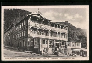Thale am Harz, Ansichtskarte, Hotel Prinzess Brunhilde 1930 - Picture 1 of 2