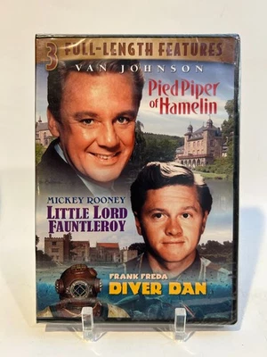 3 Full-Length Features [Pied Piper/Lord Fautleroy/Diver Dan] (DVD) BRAND NEW - Image 1 of 2