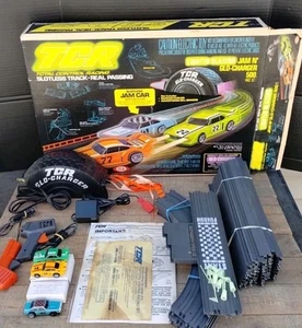TCR Slot less Racing Lighted Blazers Jam Car Stockers Race Track 3 Cars w/ Box - Picture 1 of 24