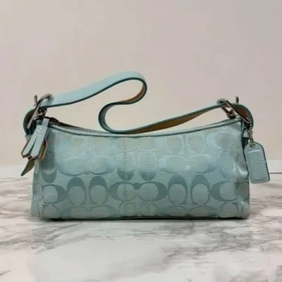 Coach Zip Accessory Pouch Bag Light Blue - Image 1 of 4