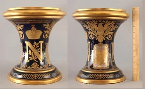 Antike SEVRES Porzellan Napoleonische Gold Vergoldet Kobaltblau Palast Boden Vase Top - Bild 1 von 17