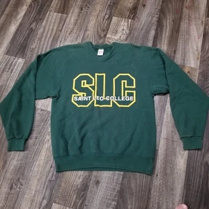Vintage Saint Leo College Sweatshirt Dark Green T-Shirt Size Men's Medium - Picture 1 of 23