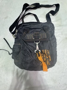 Schwarze Para Messenger Bag - Umhängetasche Schulter Militär Pilot Luftwaffe Nylon Neu - Bild 1 von 8
