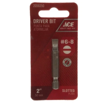 ACE Hardware 2059350 #6-8 Slotted Driver Bit, 2" Length, 1/4" Hex Drive - Image 1 of 4