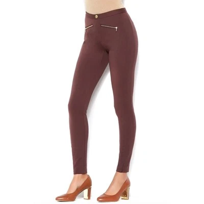 Calça de tornozelo IMAN Global Chic Power Ponte com costura ilusão MARROM feminina tamanho 4 - Imagem 1 de 4