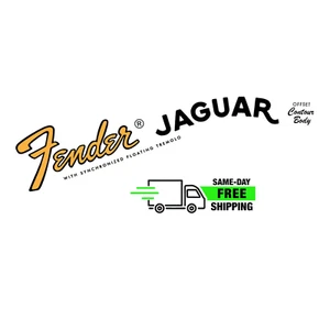 2-Pack Jaguar Decal Fender Style Black Outline Ultra-hi-res NEW Non-Metallic - Picture 1 of 1