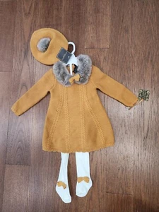 Christian Siriano New York Strickkleid Set, Größe 12 Monate, Senffarbe. - Bild 1 von 7