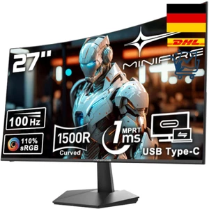 27" Curved Gaming Monitor 100Hz FHD 1920x1080 1ms Lautsprecher Type-C - Bild 1 von 9