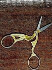 VINTAGE SEWING EMBROIDERY SCISSORS 10K GF GOLD STORK BIRD MADE IN ITALY