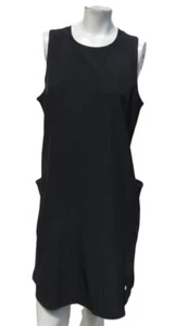 APANA US Women’s M Black Lightweight Stretch Sleeveless Athleisure Shift Dress - Picture 1 of 9