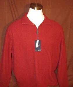 Haggar Herren schweres Langarmshirt mit 1/4 Reißverschluss, Stretch, rot, 2XL, neu, regulär 58 $ - Bild 1 von 7