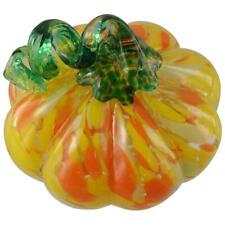 Yellow Glass Pumpkin Crafts 3.9*2.9*2.9 Inch Glass Table Ornament  Office