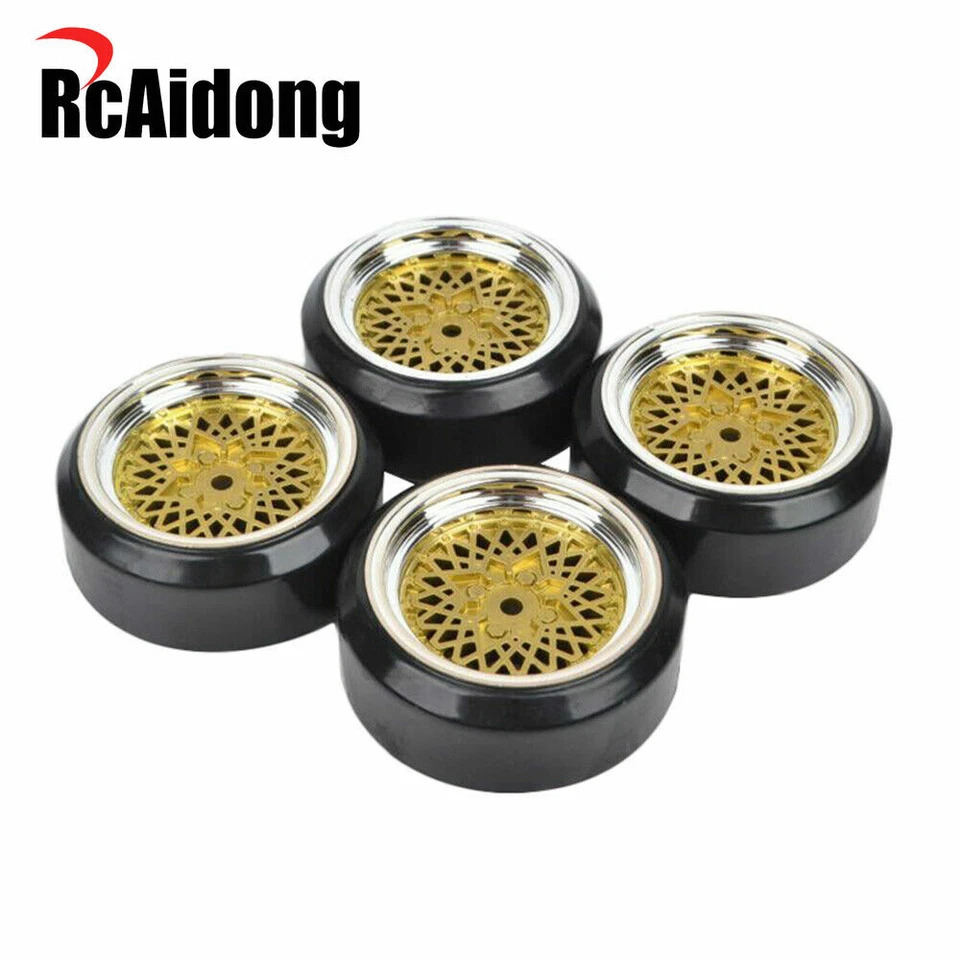 RC Drift Hard Tires Chrome Wheels for Traxxas 4tec 3.0 HSP 1/10 Racing Car - Image 1 of 4