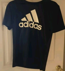 Adidas boys black short sleeve active logo tee shirt M(10-12) - Picture 1 of 5