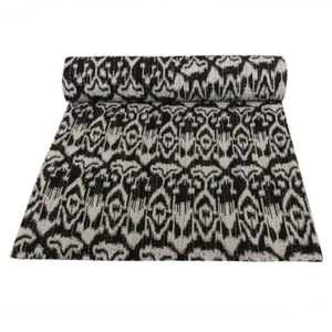 Indian Bedspread Ethnic Coverlet Black Color Ikat Bedsheet Home Bedding Kantha - Picture 1 of 3