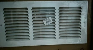 TRUaire 14”W X 6” H White Steel 3-Way Supply Wall/Ceiling Vent Cover Grille - Picture 1 of 3