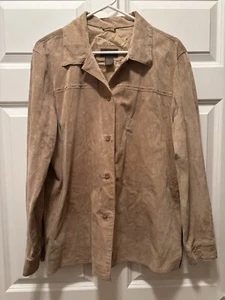 Outfit J P R Suede Leather Women's Jacket Large Camel Color - Picture 1 of 9