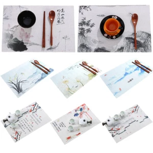 Tableware Mats Bar Kitchen Chinese Style PVC Placemats Non-Slip Insulation Pads - Picture 1 of 23