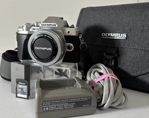 OLYMPUS OM-D E-M10 Mark III 14-42mm Lens Silver Shutter #1034 w/Charger, Bag+ - Picture 1 of 20