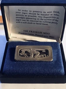 Lingote Franklin Mint 1974 1000 granos plata esterlina maciza día del padre con caja - Imagen 1 de 6