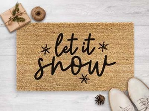 Let It Snow Doormat - Christmas Door Mat - Holiday Season - Housewarming Gift- - Picture 1 of 10