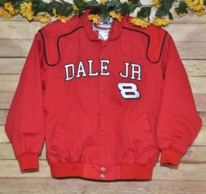 Chase Authentics Dale Earnhardt Jr. #8 Boys Red Full Front Zip Up Jacket Size M - Picture 1 of 9