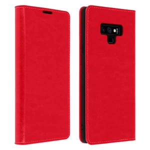 Étui pour Samsung Note 9 Housse Cuir Portefeuille Support rouge - Zdjęcie 1 z 6