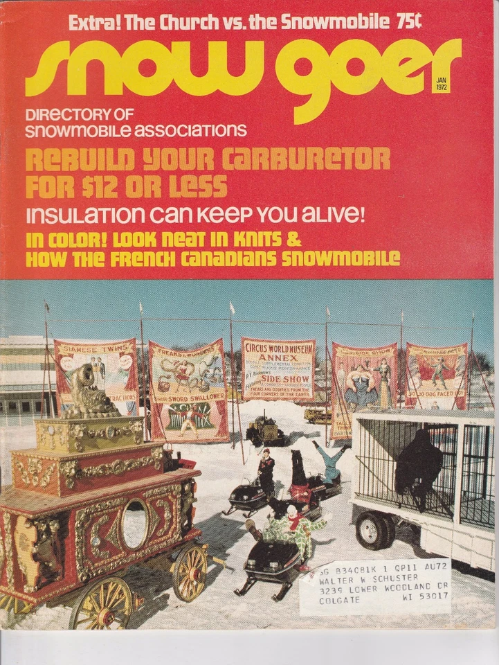 JAN 1972 SNOW GOER snowmobile magazine - Image 1 of 1