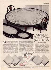 1925 Modern Priscilla Peacock Magazine Illustration For an Embroidery Pattern - Picture 1 of 2