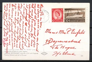 SOUTHAMPTON PAQUEBOT 1.AUG.1957 MIXED FRANKING UK/HOLLAND POSTED AT SEA Nr164 - Imagen 1 de 1