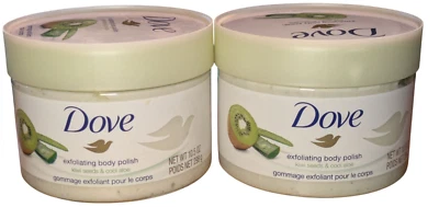 Esmalte exfoliante corporal Dove Kiwi Cool Aloe 10,5 OZ paquete de 2 restauración nutritiva Foto 1 de 4