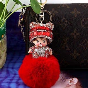 MONCHICHI Taschenanhänger Haarball Strass Auto Anhänger Schlüsselanhänger - Bild 1 von 26