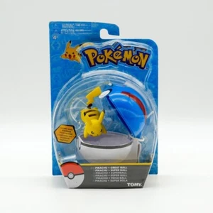Tomy Pokemon Pikachu Great Ball Super Ball Clip & Carry Pokeball Figura - Imagen 1 de 1