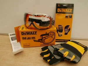 DeWALT DPG82-11D CONCEALER SAFETY GOGGLES + DPG213L FINGERLESS WORK GLOVES - Picture 1 of 2