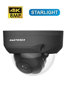 SPRO 8MP 4K IP Festobjektiv vandalenresistente Dome CCTV-Netzwerkkamera, grau - Bild 1 von 4