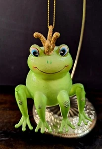 Unique Frog Prince Blown Glass Ornament 3.5"H X 3.5"W   - Picture 1 of 10